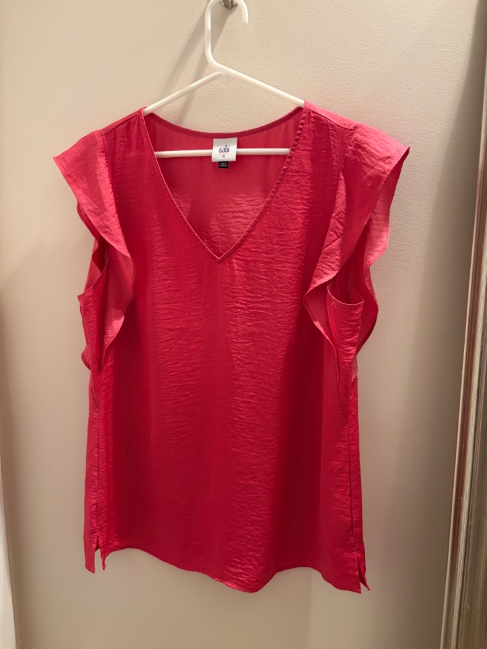 CAbi Rose Flutter Sleeve Blouse. - Picture 3 of 6